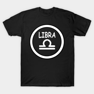 Libra, white circle, transparent background T-Shirt